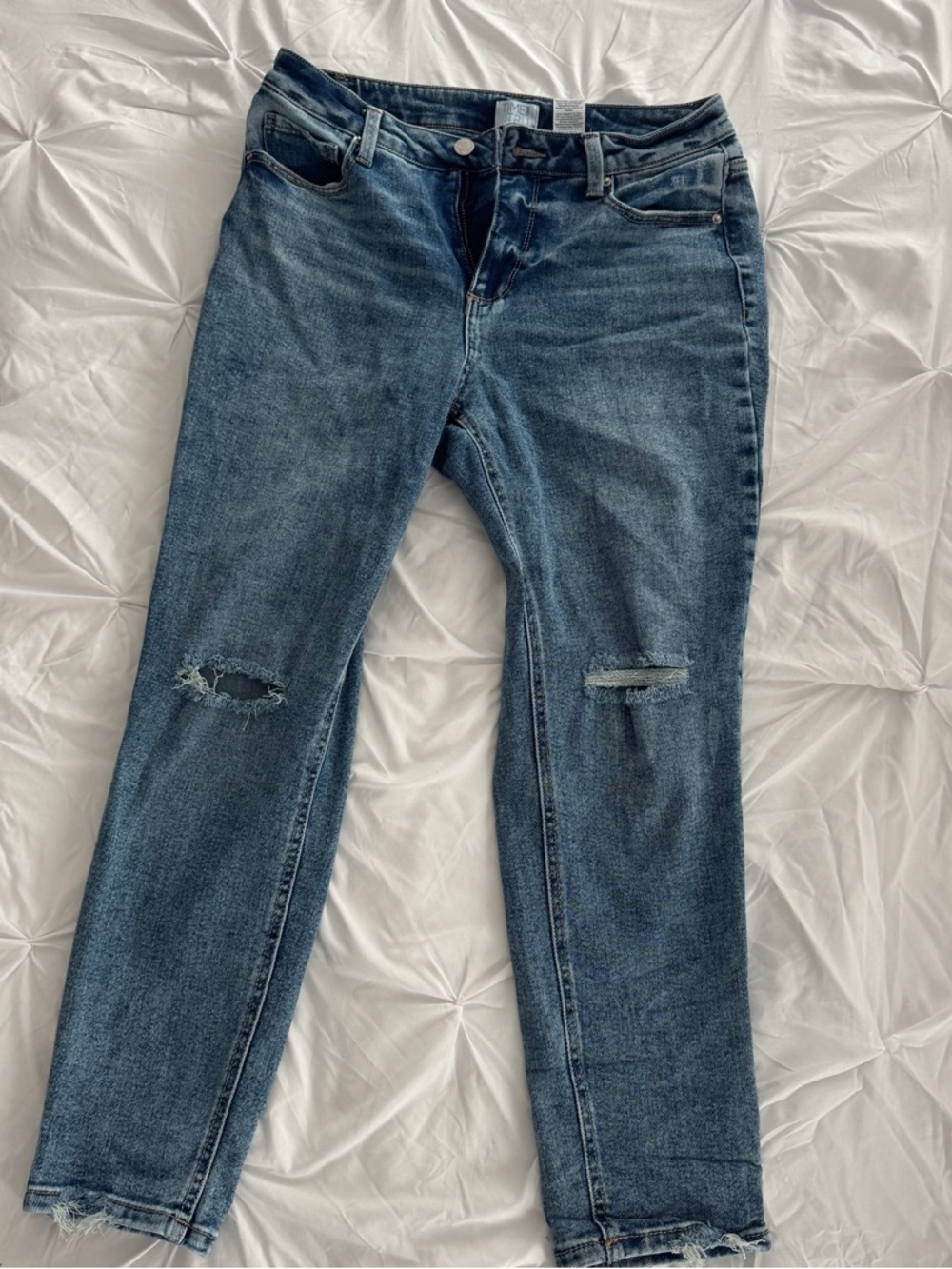 Blue Distressed Skinny Jeans